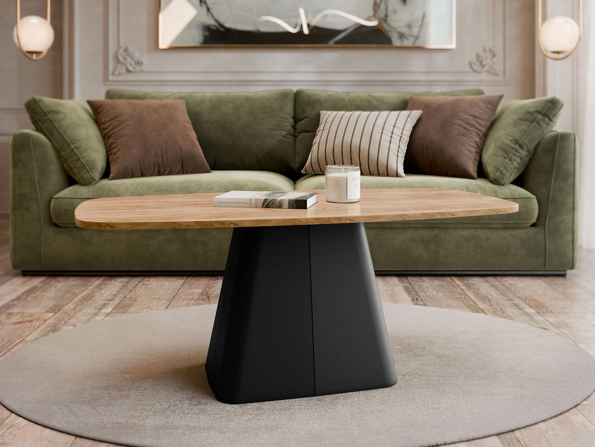 COUCHTISCH Noa - Eichefarben/Schwarz, Holzwerkstoff/Metall (60/120/48cm) - MIRJAN24