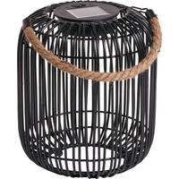 LED-SOLAR-GEFLECHT-LATERNE - für stimmungsvolle Beleuchtung im Innen- und Außenbereich - Schwarz, Kunststoff (18/18/34.5cm) - Northpoint