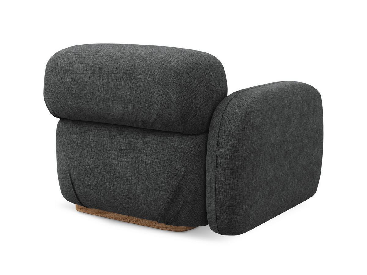 SOFAELEMENT Links Chenille Stoff Grau - Dunkelgrau/Braun, Holz/Textil (95/73/95cm) - Makamii