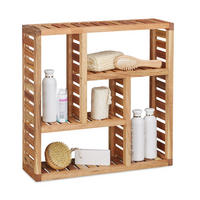 WANDREGAL - Hellbraun, Holz (50/50/15cm) - Relaxdays