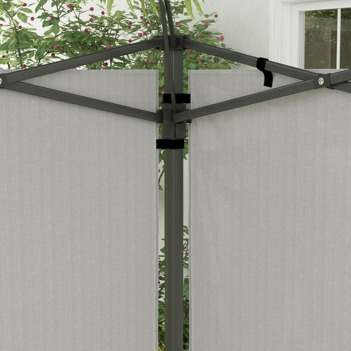 PAVILLON SEITENWÄNDE 2er Set 3x3 3x6 Fenster weiß - Weiß, Kunststoff (293/193/1cm) - Fortuna Lai