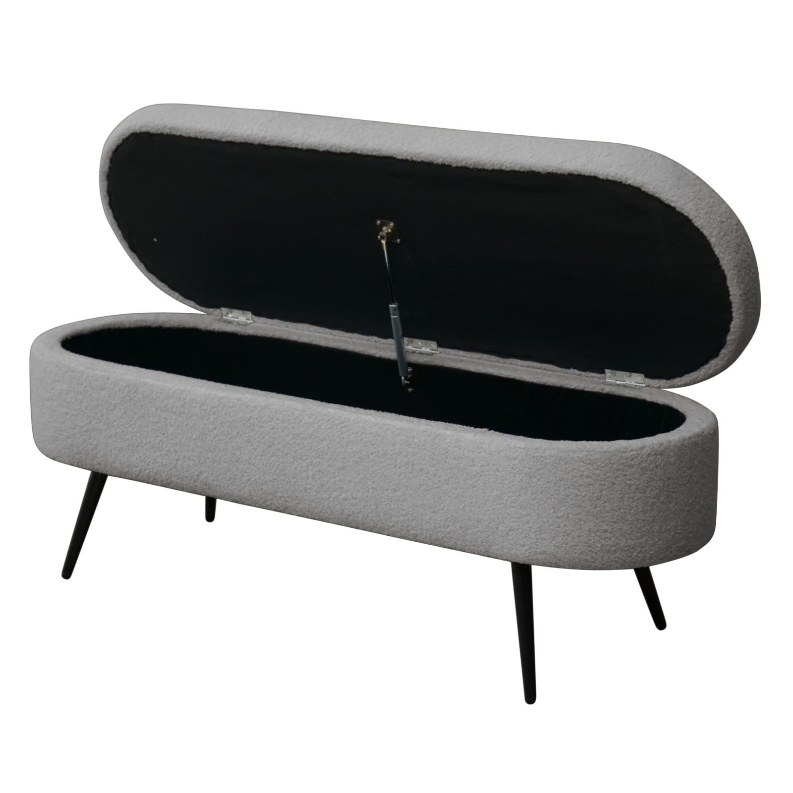 SITZBANK IVY mit Teddystoff - Grau, Textil (118/45/40cm) - SVITA