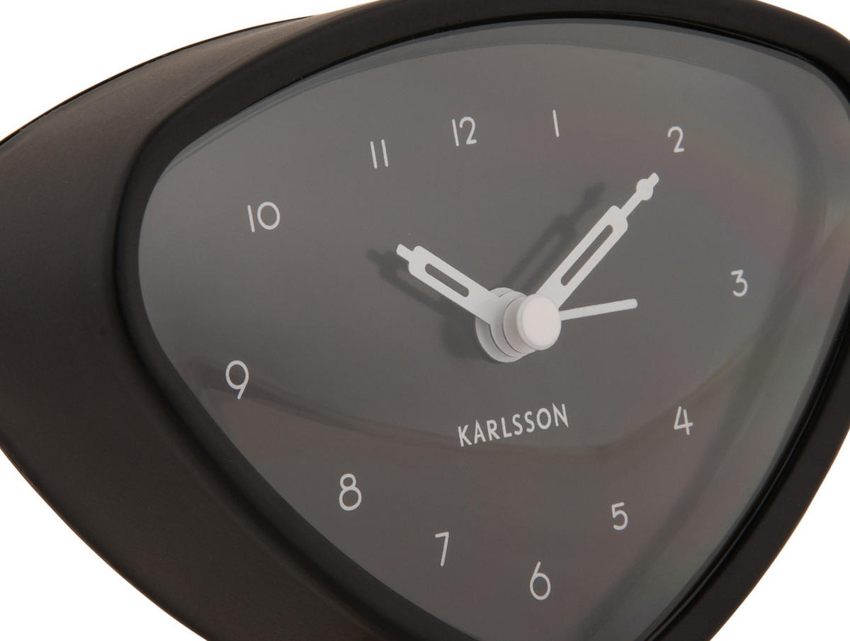 WECKER Triangle 11.4/11.4/9.3 cm - Schwarz, Metall (11.4/9.3/11.4cm) - Karlsson