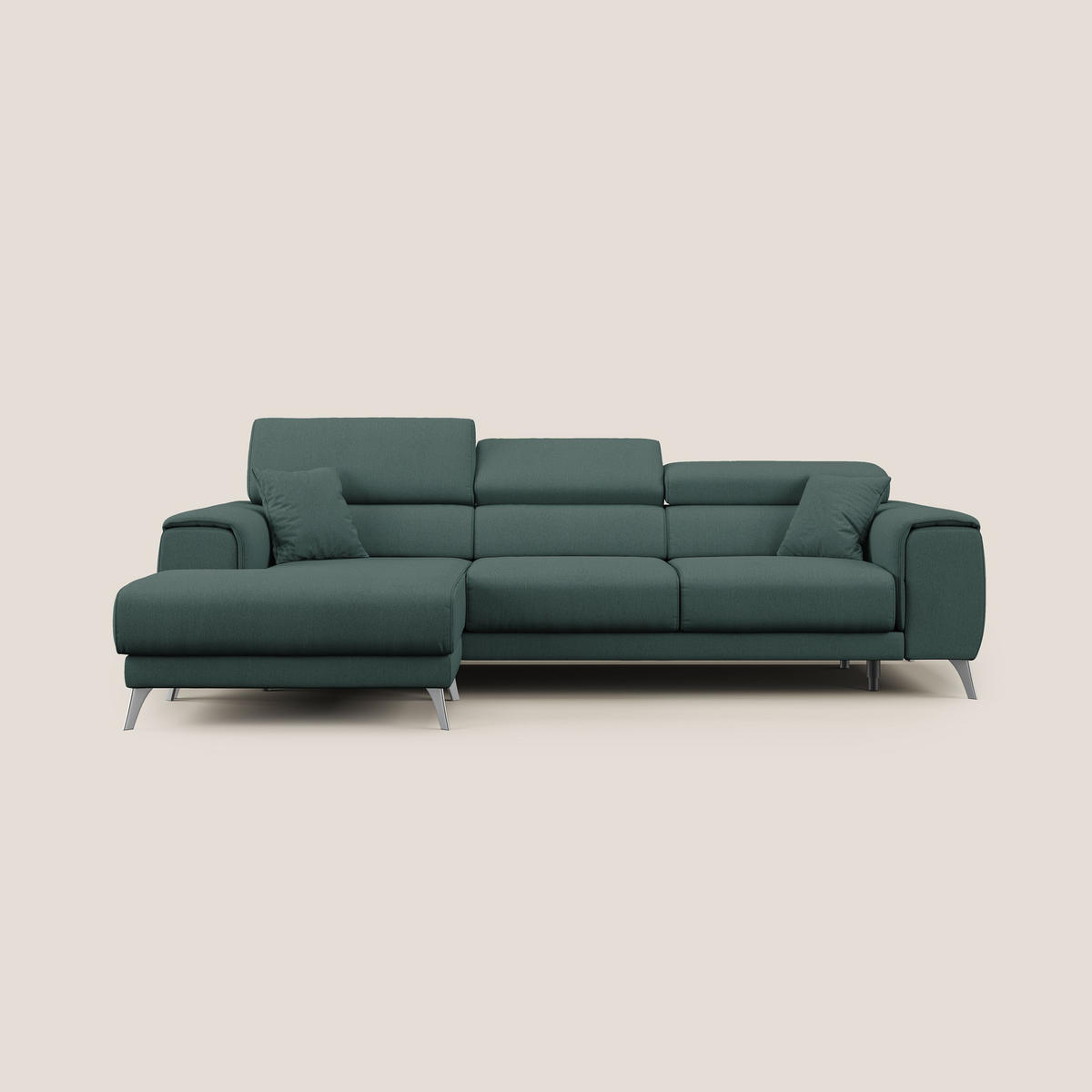 ECKSOFA LINKS Fusion - Grün, Textil (260/102cm) - Divani.store