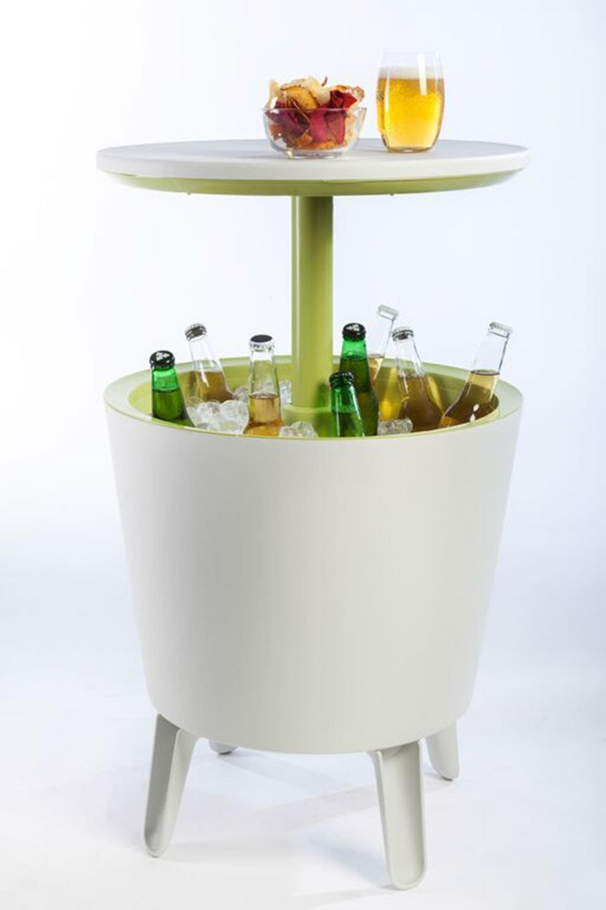 BEISTELLTISCH Cool Bar - Weiß/Grün, Kunststoff (49.5/49.5/57cm) - Keter
