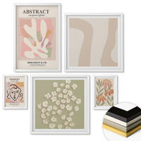 WANDBILDER 5er-Set - 50x50 cm & 20x30 cm & 40x60 cm Weißer Rahmen - Moderne abstrakte Frau - Weiß, Kunststoff (40/60cm) - ArtPrintCave