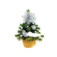 LAALU WEIHNACHTSBAUM geschmückt künstlich mit 16 Ornamenten TINY 3 im Topf 25 cm - Silberfarben/Grün, Kunststoff (25cm) - LAALU