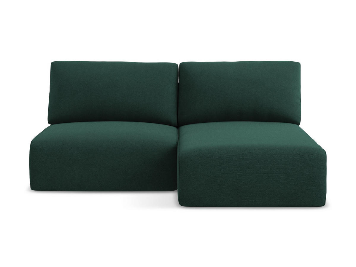ECKSOFA mit Schlaffunktion rechts Strukturstoff Stoff Grün - Dunkelgrün/Schwarz, Kunststoff/Textil (210/149cm) - Makamii