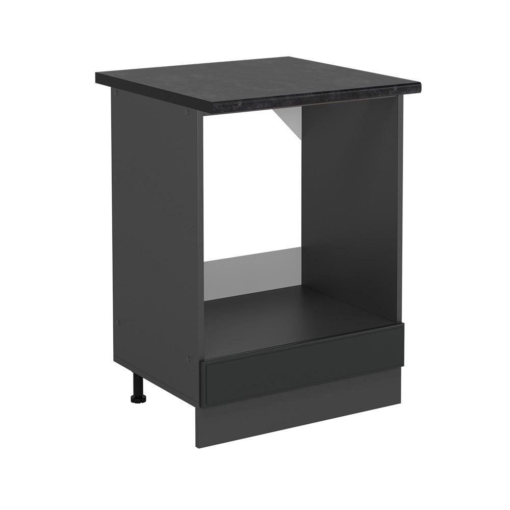 HERDUMBAUSCHRANK R-Line Anthrazit Landhaus 60 cm , AP Anthrazit - Anthrazit, Holzwerkstoff (60/81.6/60cm) - Vicco