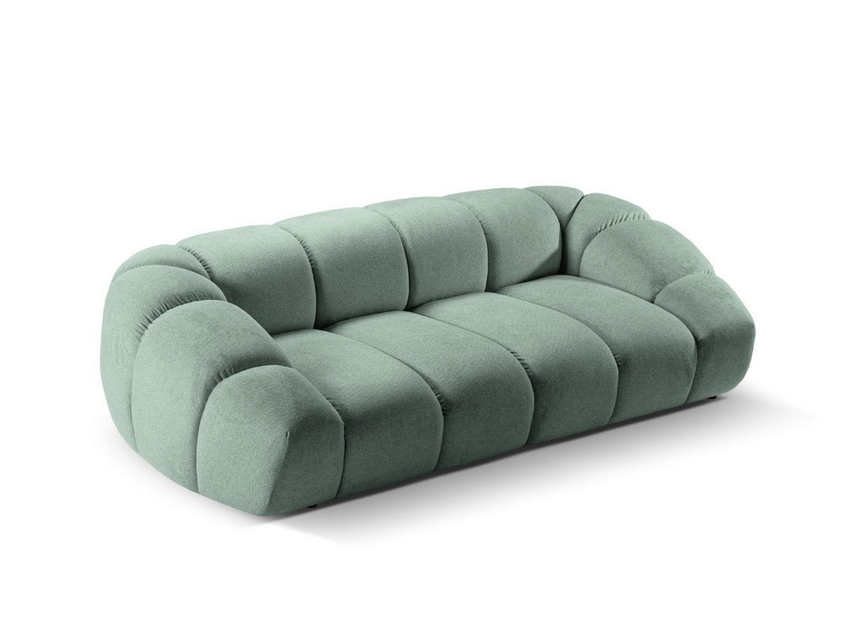 SOFA Diana aus Strukturierter Samt minze 3 Sitzplätze - Mintgrün, Textil (114/72/234cm) - Micadoni