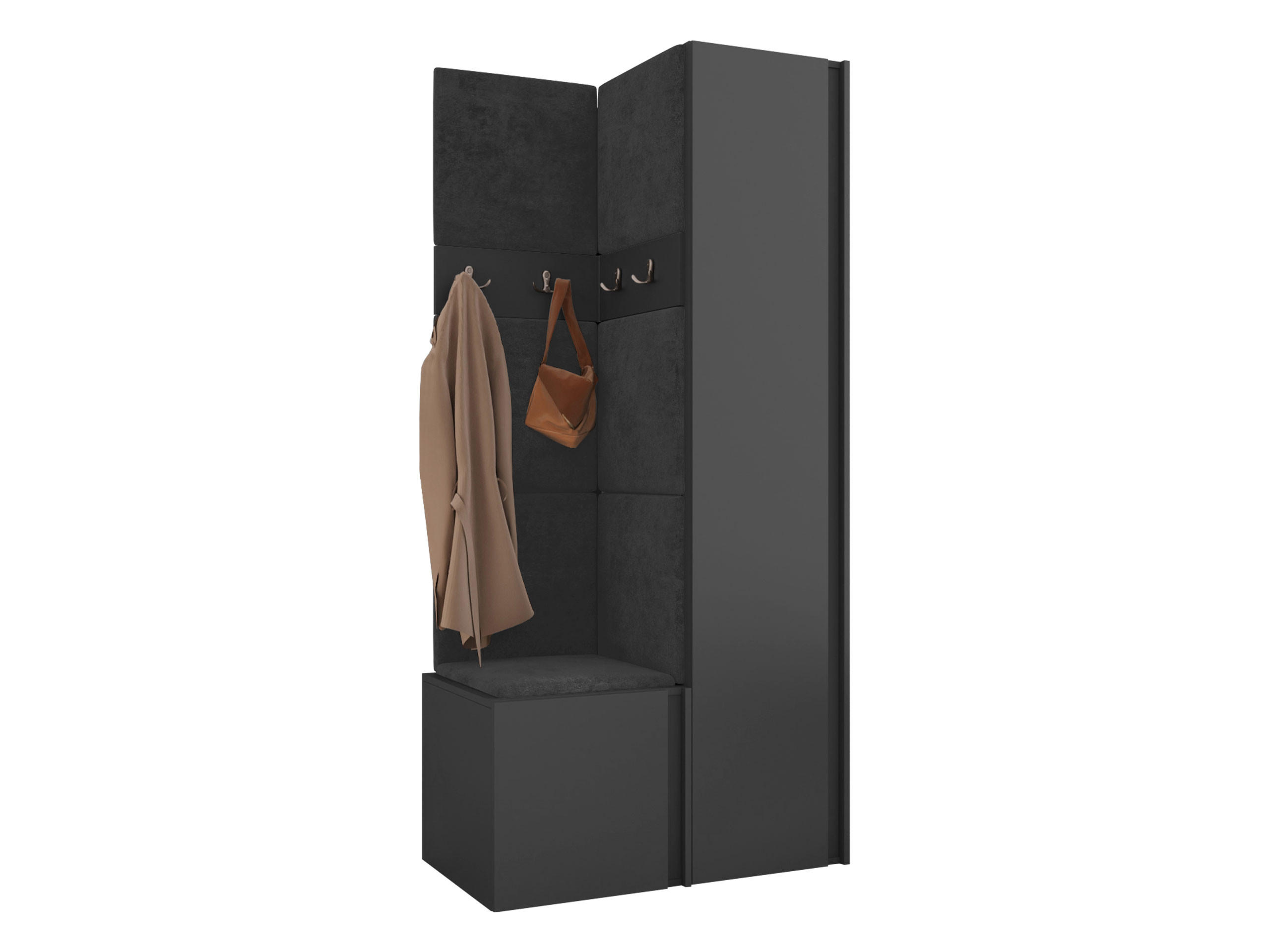 MOBILIER PENTRU HOL Orion XXIV - grafit/antracit, material plastic/compozit lemnos (82/186/46cm) - MIRJAN24
