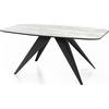 ESSTISCH Foster rechteckig ausziehbar, Grauer Beton 160-198/80/76 cm - Hellgrau/Schwarz, Holzwerkstoff/Metall (160/80/76cm) - WFL GROUP