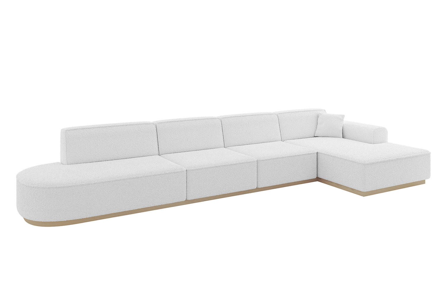 ECKSOFA Ottomane Rechts IREA-L3 - 412x165x80 cm Weiß - Weiß, Holzwerkstoff/Textil (412/165cm) - ALTDECOR