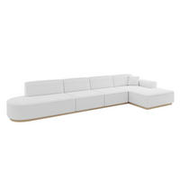 ECKSOFA Ottomane Rechts IREA-L3 - 412x165x80 cm Weiß - Weiß, Holzwerkstoff/Textil (412/165cm) - ALTDECOR