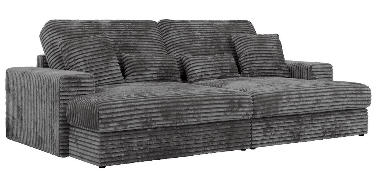 ŠTVORMIESTOVÁ POHOVKA ANERO - Sivá Manšester - čierna/sivá, textil/plast (292/107/163cm) - MKS