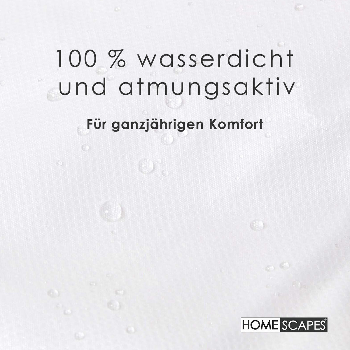 BETTDECKENSCHONER wasserdicht 240/220 cm - Weiß, Textil (240/220cm) - Homescapes