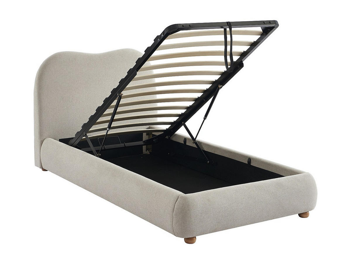 BETT mit Bettkasten - 1 Person - stoff - beige Vanari - Beige, Textil (90/190cm) - Vente-Unique