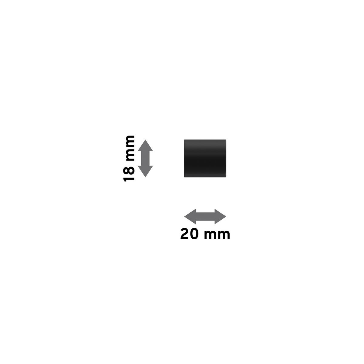 ENDSTÜCKE FÜR TELESKOP-GARDINENSTANGEN Livo 16/13 mm Ø Schwarz, Packung 2 Stück - Schwarz, Kunststoff (2/1.8/1.8cm) - INTERDECO