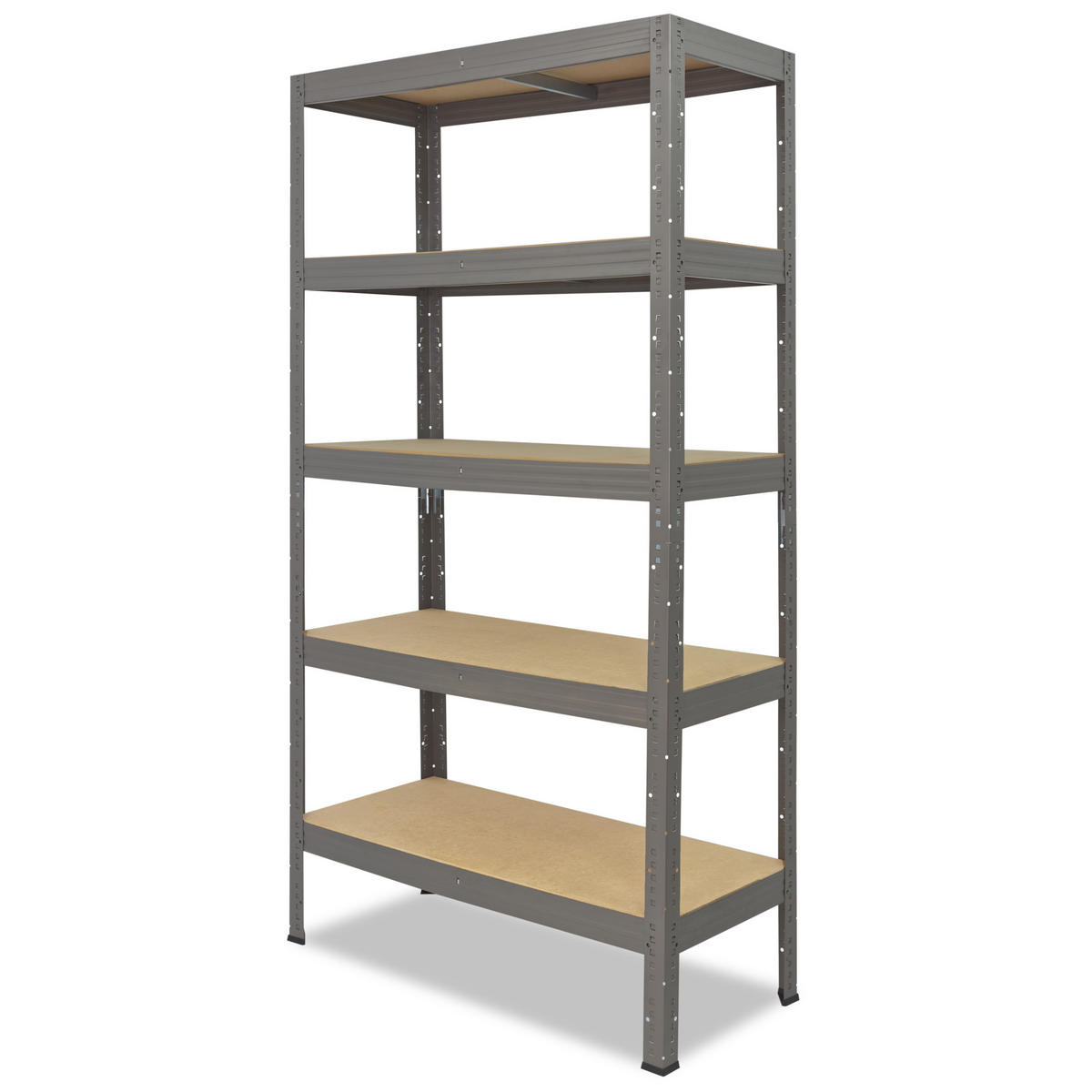 SCHWERLASTREGAL PRO 200x50x30 cm in grau mit 5 Böden und 200 kg Traglast pro Boden - Grau, Metall (50/200/30cm) - shelfplaza