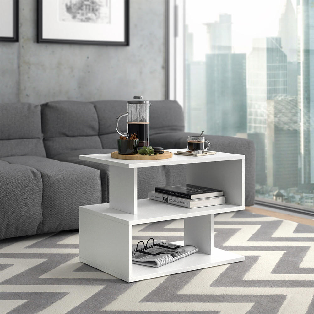 COUCHTISCH Shelby Weiß 59 x 39 cm - Weiß, Holzwerkstoff (39/59/45.4cm) - Vicco