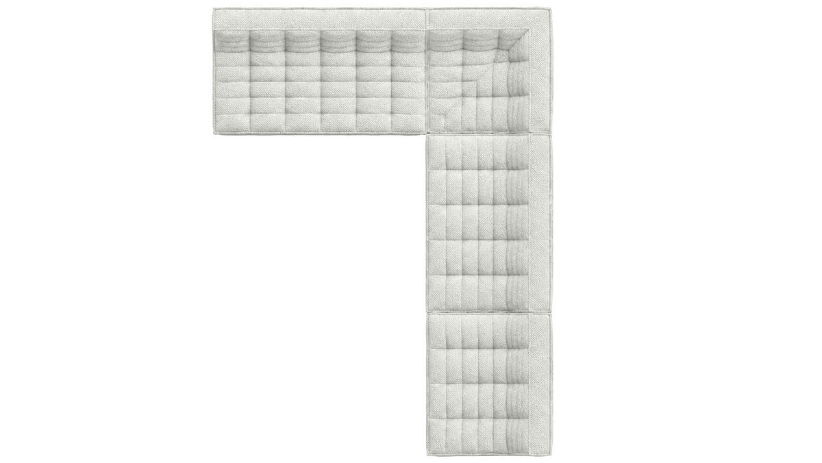 ROHOVÁ SEDAČKA modulární ve tvaru L, plyšová tkanina Pop, Ice, Pravá strana, LAZY L - bílá, dřevo (333/253cm) - Kaiser Möbel