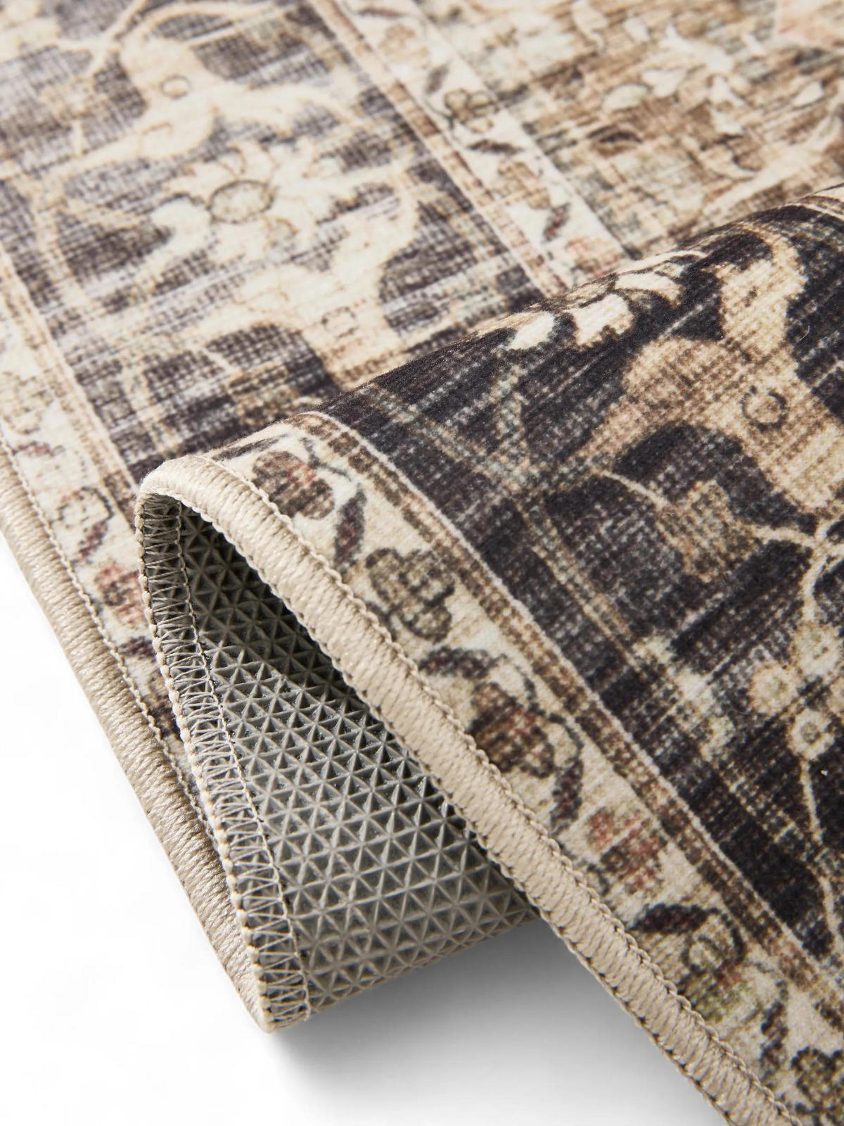 VINTAGE-TEPPICH George waschbar 160x230 cm - Taupe/Anthrazit, Kunststoff (160/230cm) - benuta