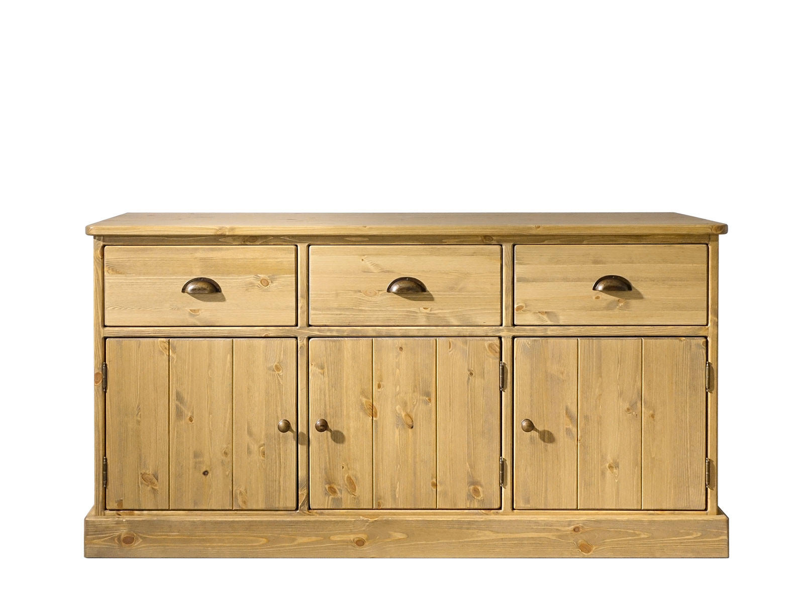 KOMMODE aus Massivholz Dakota 3 - Hellbraun, Holz (152/80/46cm) - Seart