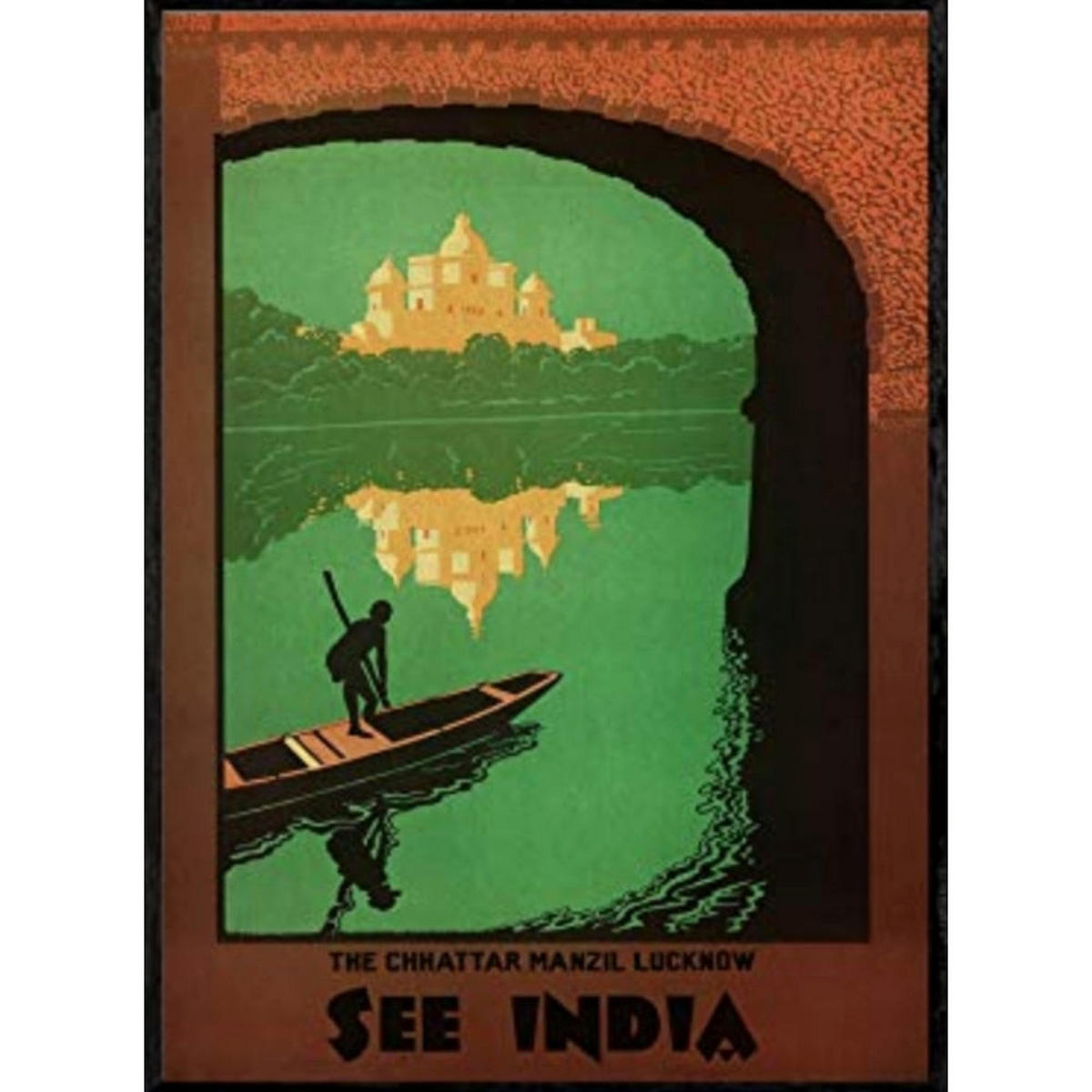 POSTER Asien Rio Ganges Indien A3 Rahmenlos - Klar, Papier (29.7/5/42cm) - Nacnic