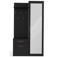 FLURMÖBEL-SET Duvio Schwarz - Silberfarben/Schwarz, Holzwerkstoff/Kunststoff (100/35/180cm) - Selsey