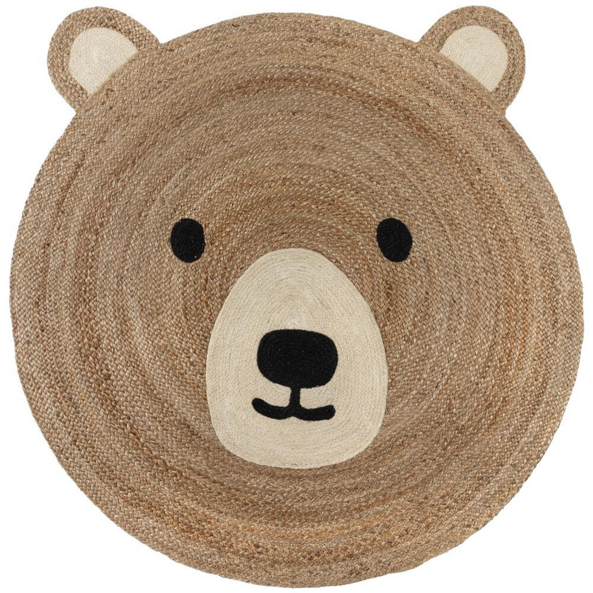 KINDERTEPPICH Bären-Design, Jute, naturfarben BRANT - Naturfarben, Naturmaterialien (100/100cm) - KADIMA DESIGN