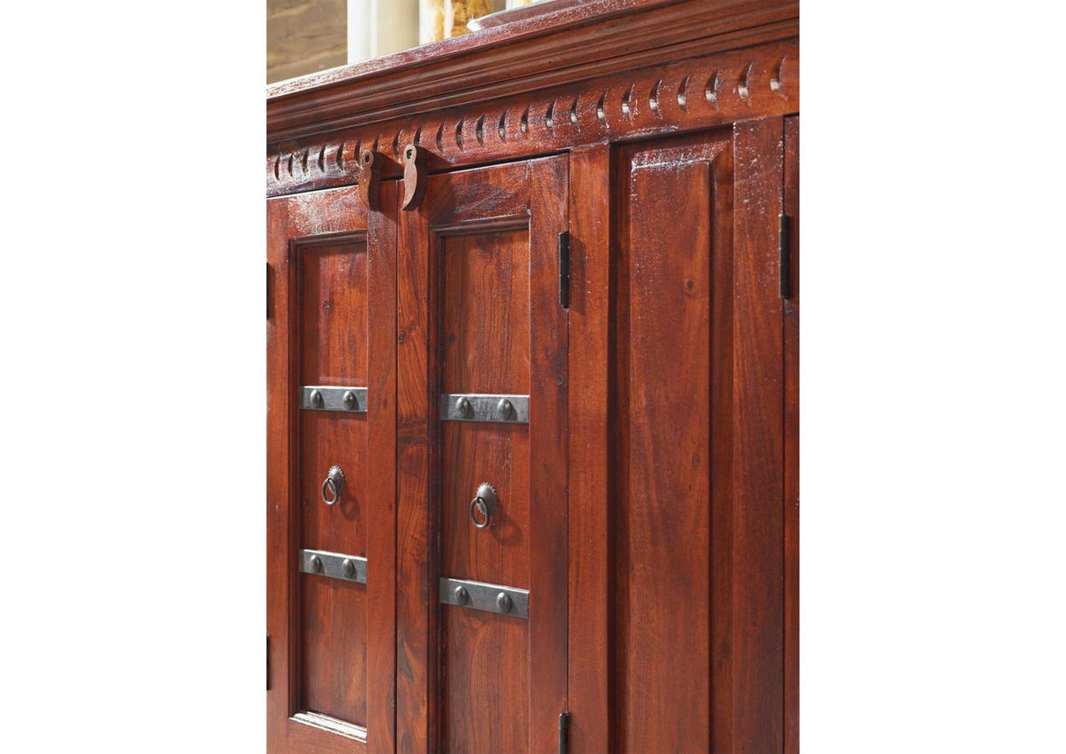 SIDEBOARD Akazie 212x50x93 nougat lackiert OXFORD #414 - Dunkelbraun, Holz (212/93/50cm) - Massivmoebel24