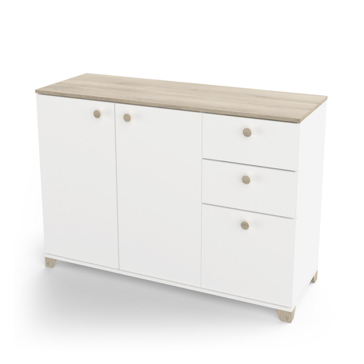 SIDEBOARD 2+1 Türen und 2 Schubladen - izzy 119,6/41,9/85,1 cm - Apfelbaumfarben, Holzwerkstoff (41.9/85.1/119.6cm) - Calicosy