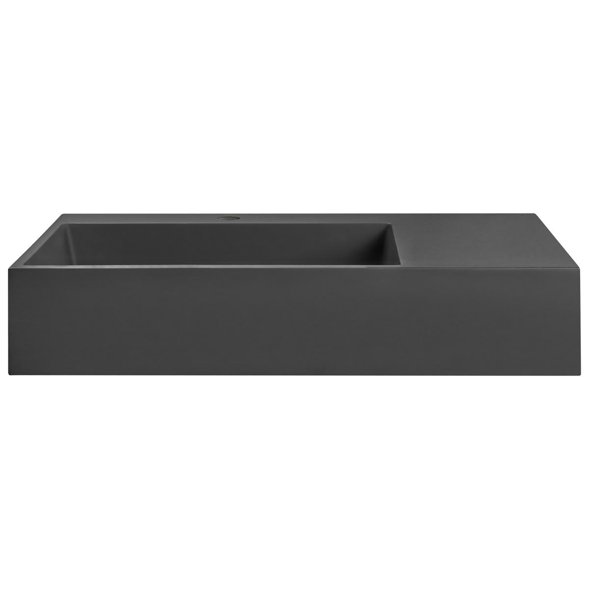 HÄNGEWASCHBECKEN Schwarz 75/43 cm Mineralguss Cusco - Schwarz, Naturmaterialien (75/15/43cm) - Beliani