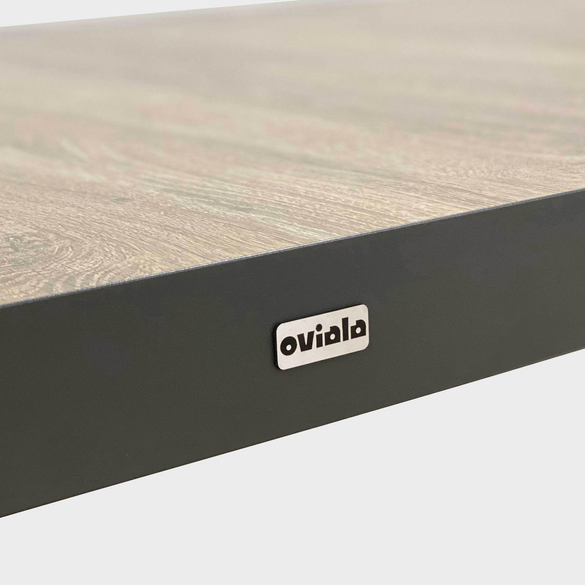 GARTENTISCH, Grau - Grau, Metall (201/100/74.5cm) - Oviala