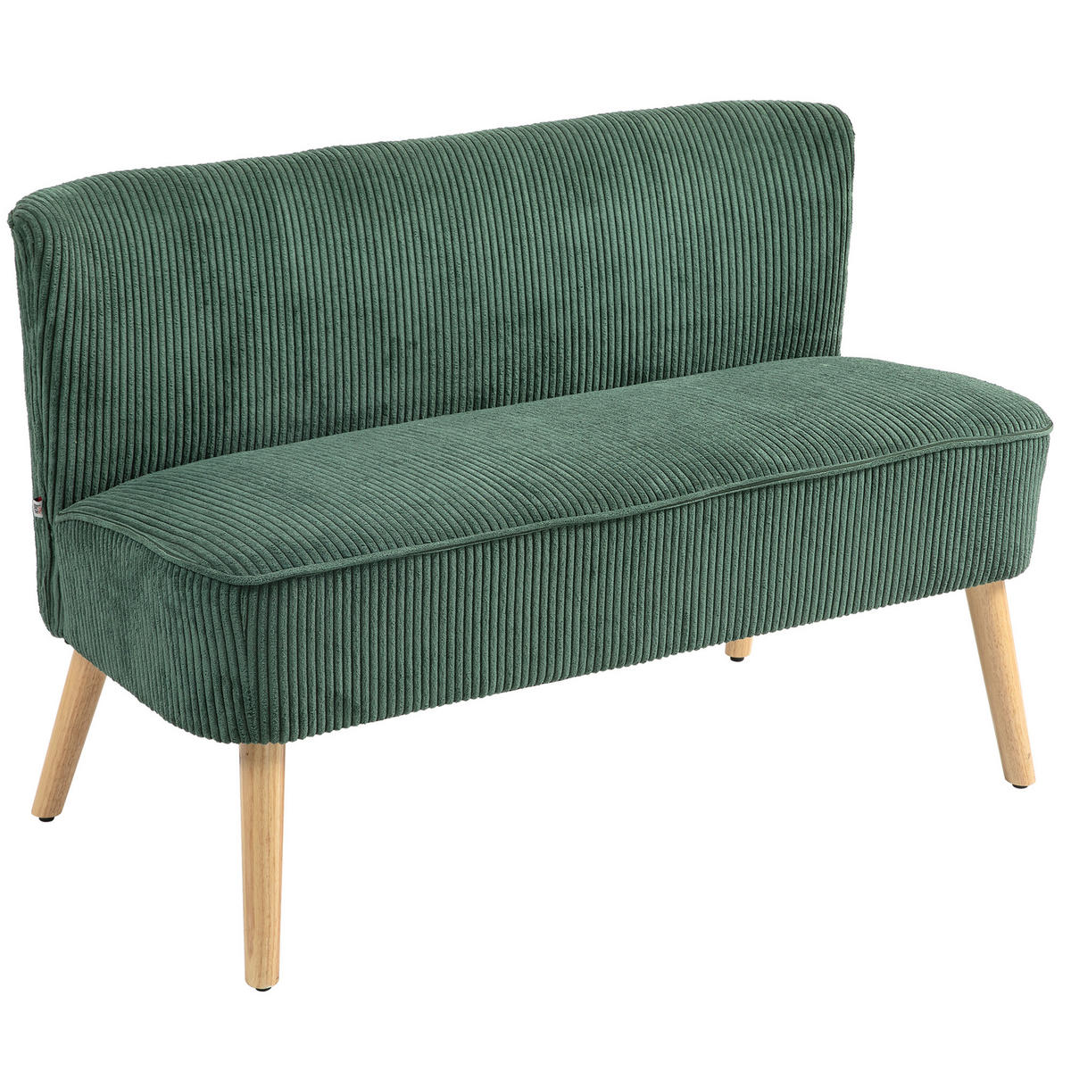 2-SITZER-SOFA DE-06462 Holzrahmen, samtartiges Polyester Grün - Grün, Holz/Textil (117/77/56.5cm) - ComfortXL