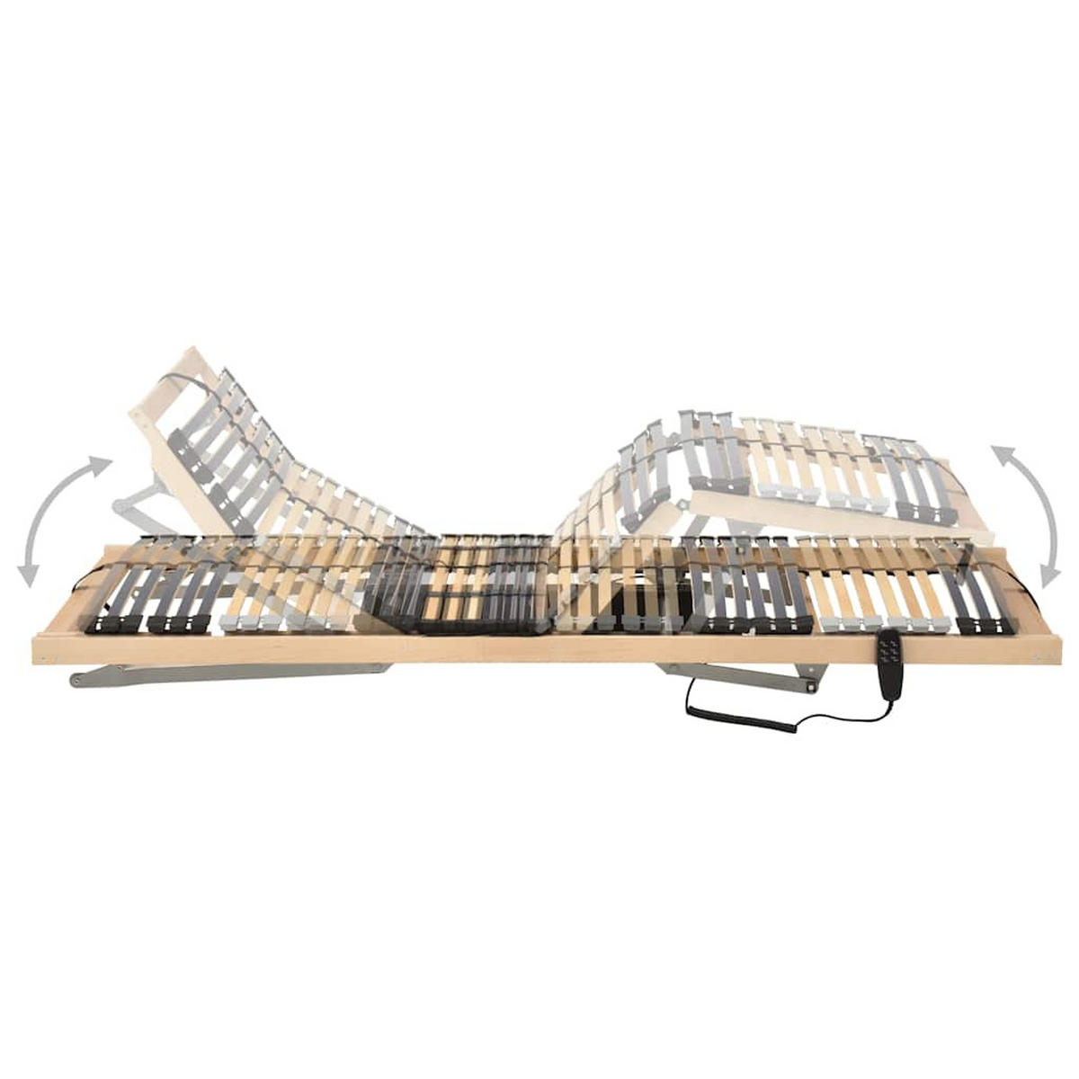 LATTENROST Elektrisch Mit 42 Latten 7 Zonen 90/200 Cm - Braun, Holz (90/200cm) - vidaXL