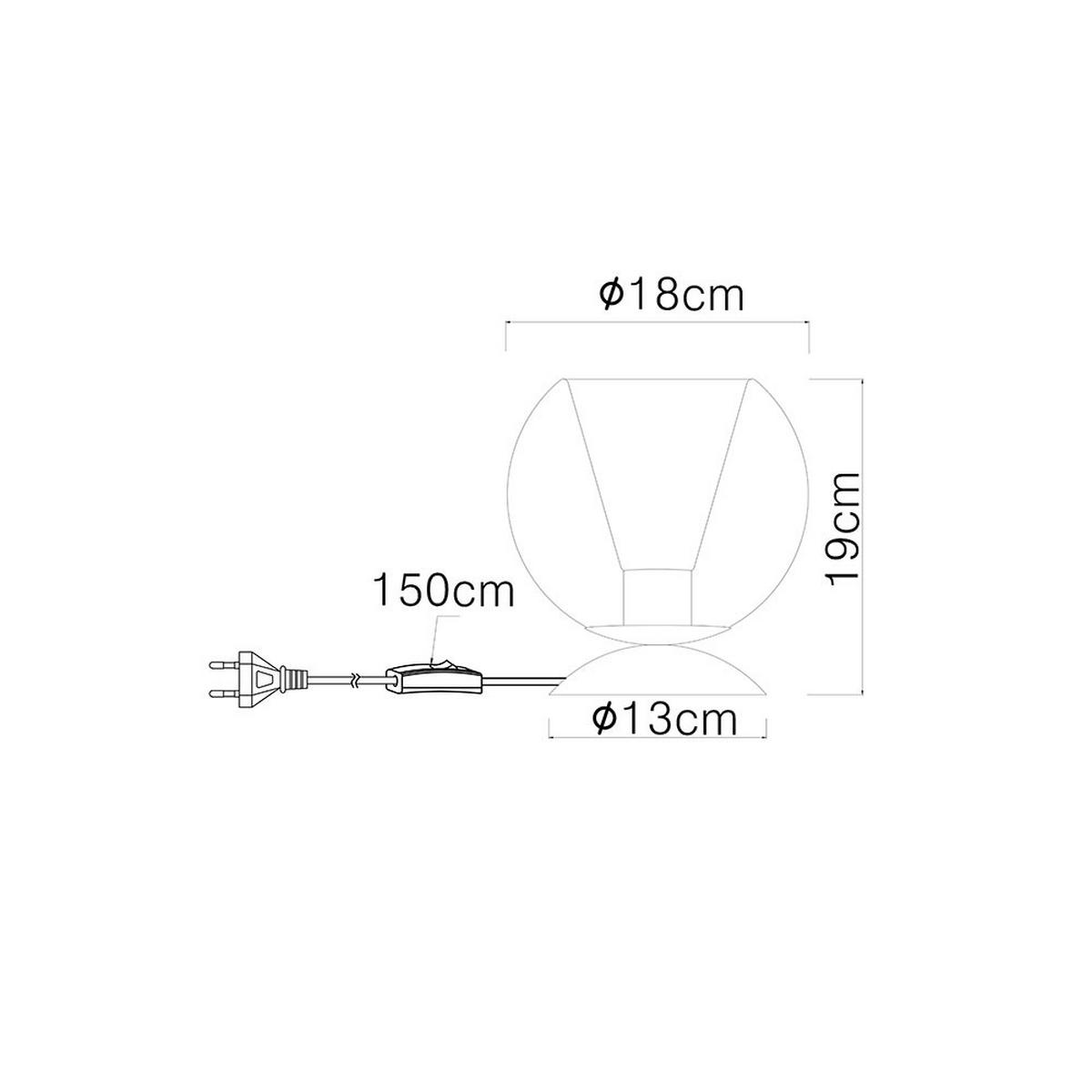 TISCHLEUCHTE Glas Kristall Grau Rauchoptik - Schwarz, Glas (18/18/19cm) - Globo Lighting