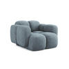 SESSEL Chenille Stoff Blau - Pastellblau/Schwarz, Holzwerkstoff/Kunststoff (120/72/115cm) - Makamii