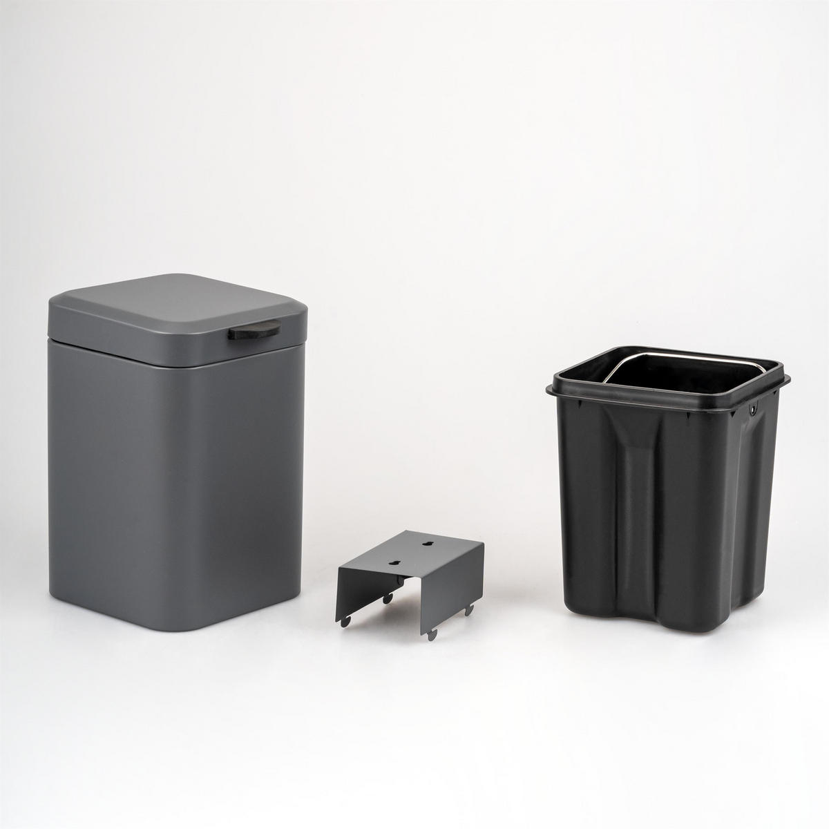 WAND-KOSMETIKEIMER, grau - Grau, Metall (16/24/23cm) - bremermann