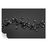 FOTOTAPETE 152x104 cm - Schwarze Klumpen - Weiß, Textil (152/104cm) - Wallfluent