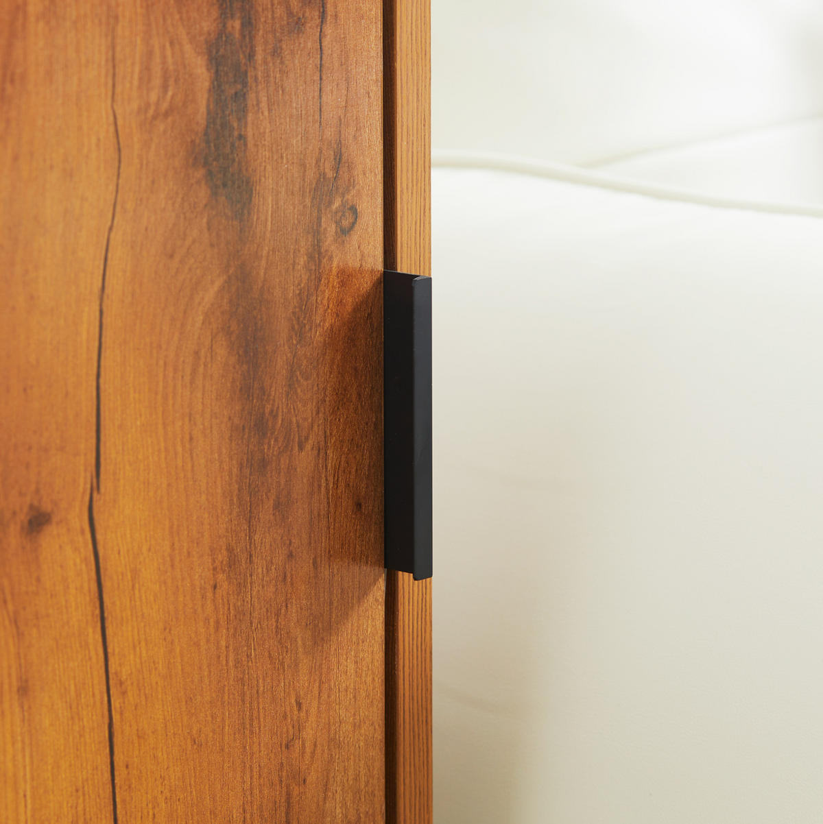 KONSOLENTISCH 40/30/76 cm in Natur mit Schrank im Industriedesign - Naturfarben, Metall (30/40/76cm) - Flora Grace