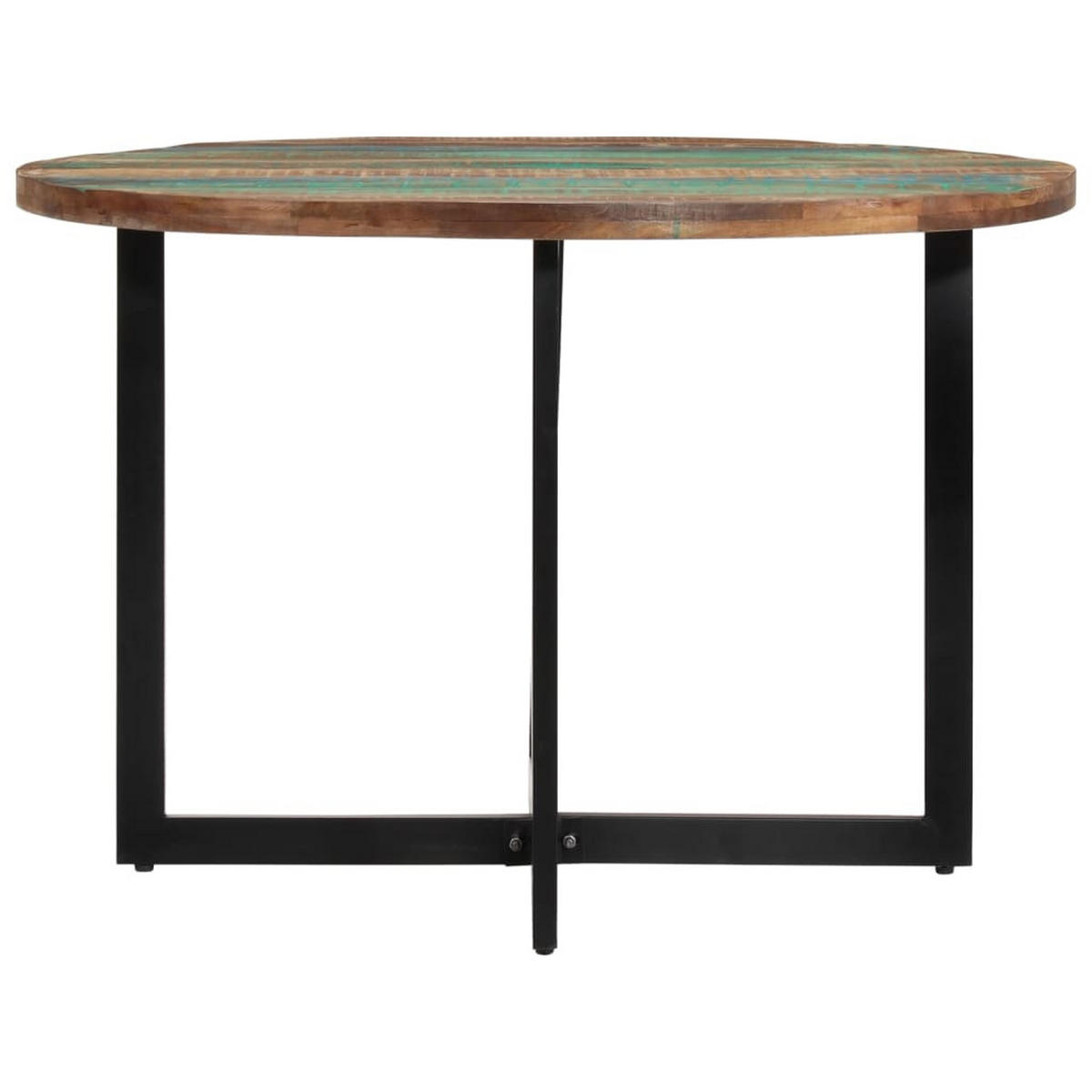 ESSTISCH, Runden, 110/75 cm, aus Recyceltes Massivholz und Eisen - Multicolor, Holz (110/110/75cm) - vidaXL