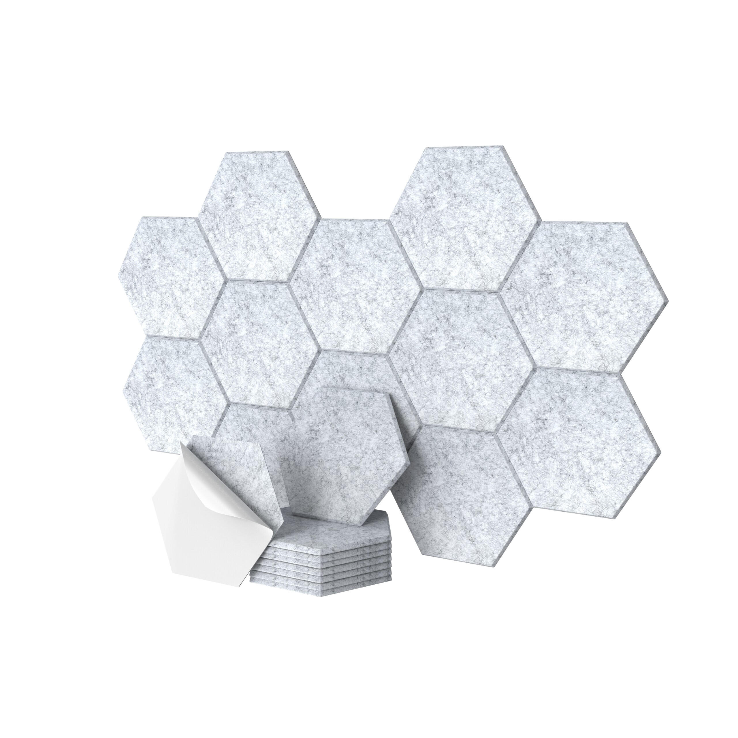 Relaxdays PANEL Šedý hexagon 18dílný-set samolepicí 30x26 cm