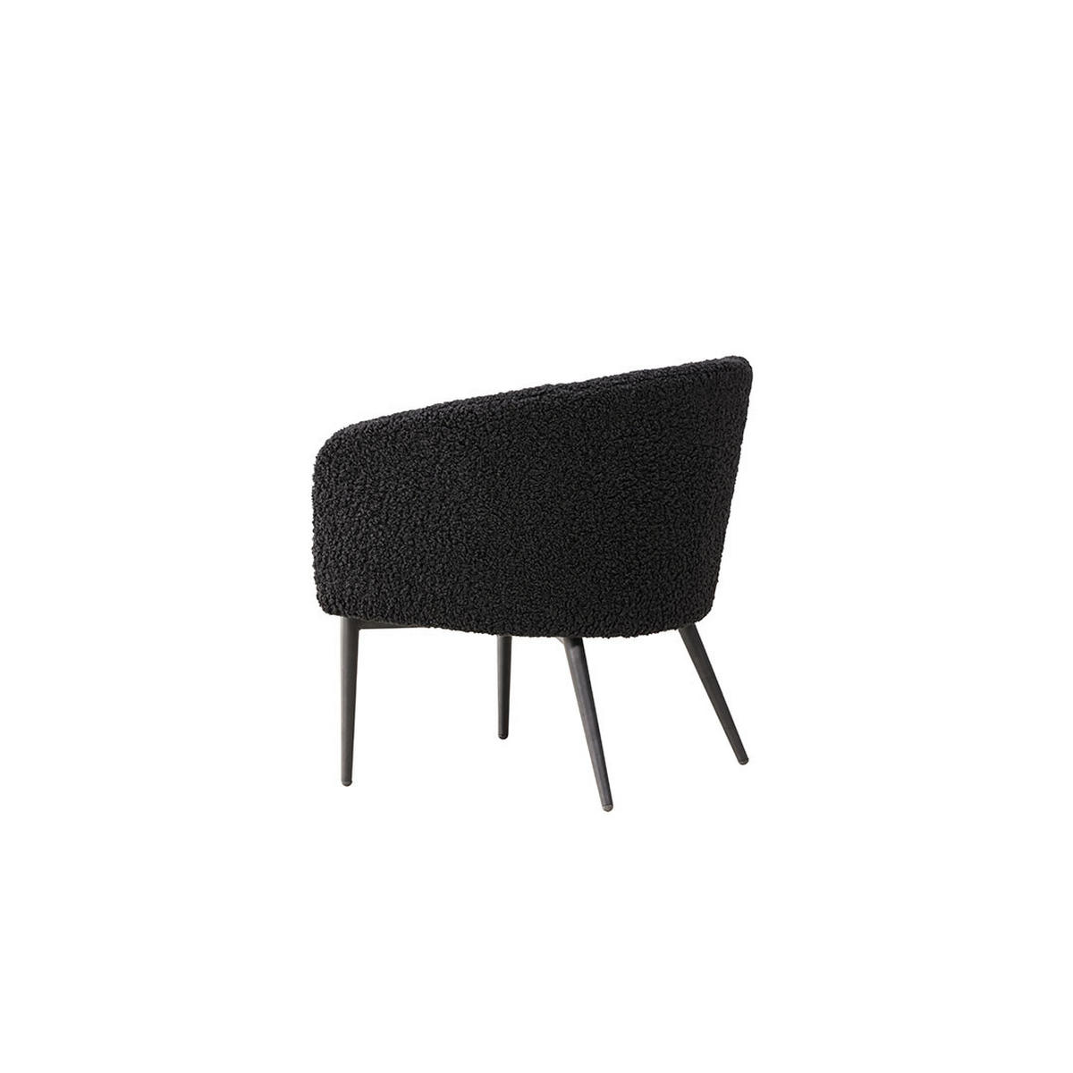 SESSEL, Fluffy, Schwarz, Metall / Polyester, 66 x 64 x 70 cm - Schwarz, Textil/Metall (66/70/64cm) - ebuy24