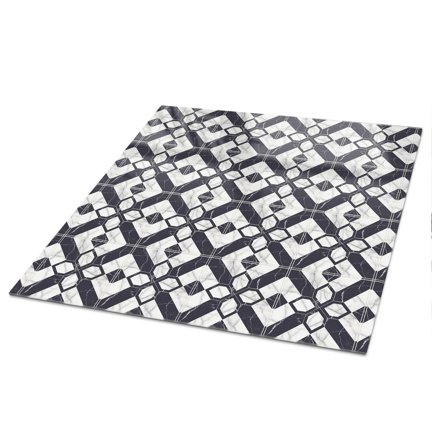 TISCHPLATTE 50x50 cm – Geometrische Muster - Braun, Glas (50/50/0.4cm) - Wallfluent