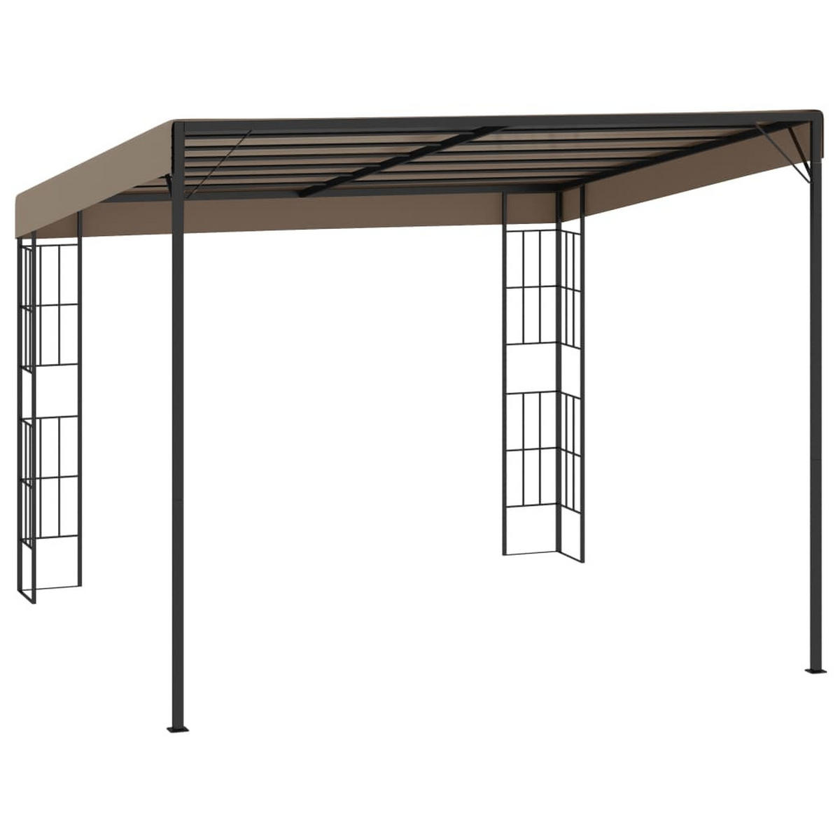 GARTENPAVILLON Pergola LYMP | 3x3 m Taupe Stoff | Terrassenüberdachung Garten Pavillon - Taupe, Metall (300/262/300cm) - DELUKE