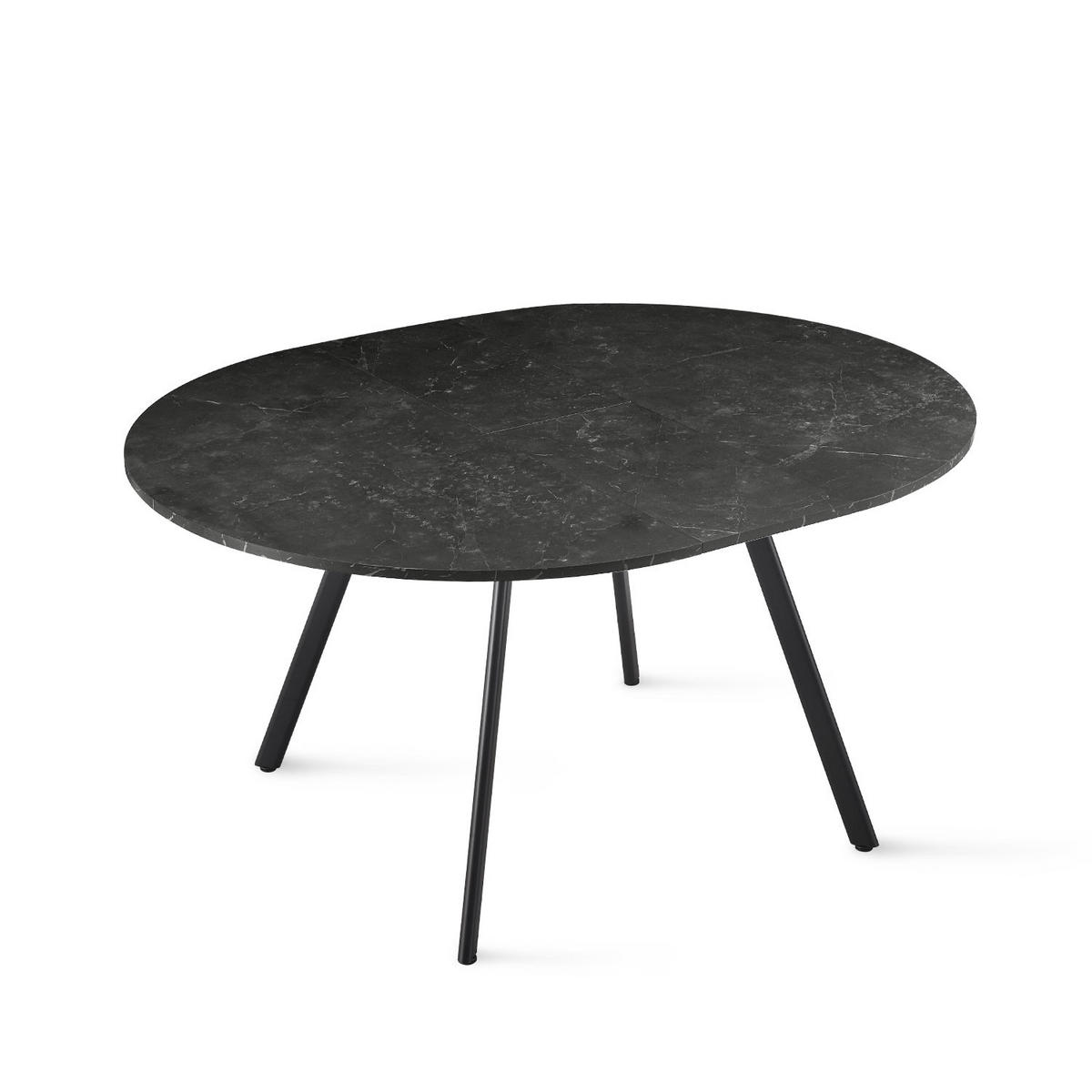 ESSTISCH TILL 120-150/120/76 cm Rund Marmor-Schwarz - Anthrazit/Schwarz, Holzwerkstoff (120/120/76cm) - B&D Home