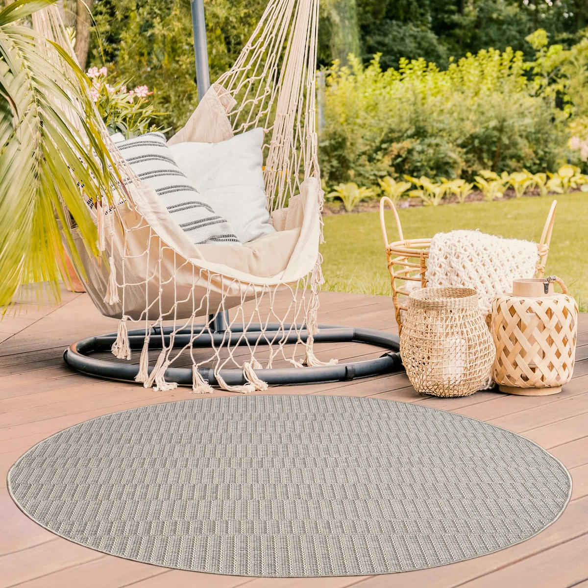 OUTDOORTEPPICH Boho Beige Ø 200 cm - Sandfarben/Beige, Kunststoff (200/200cm) - TT Home