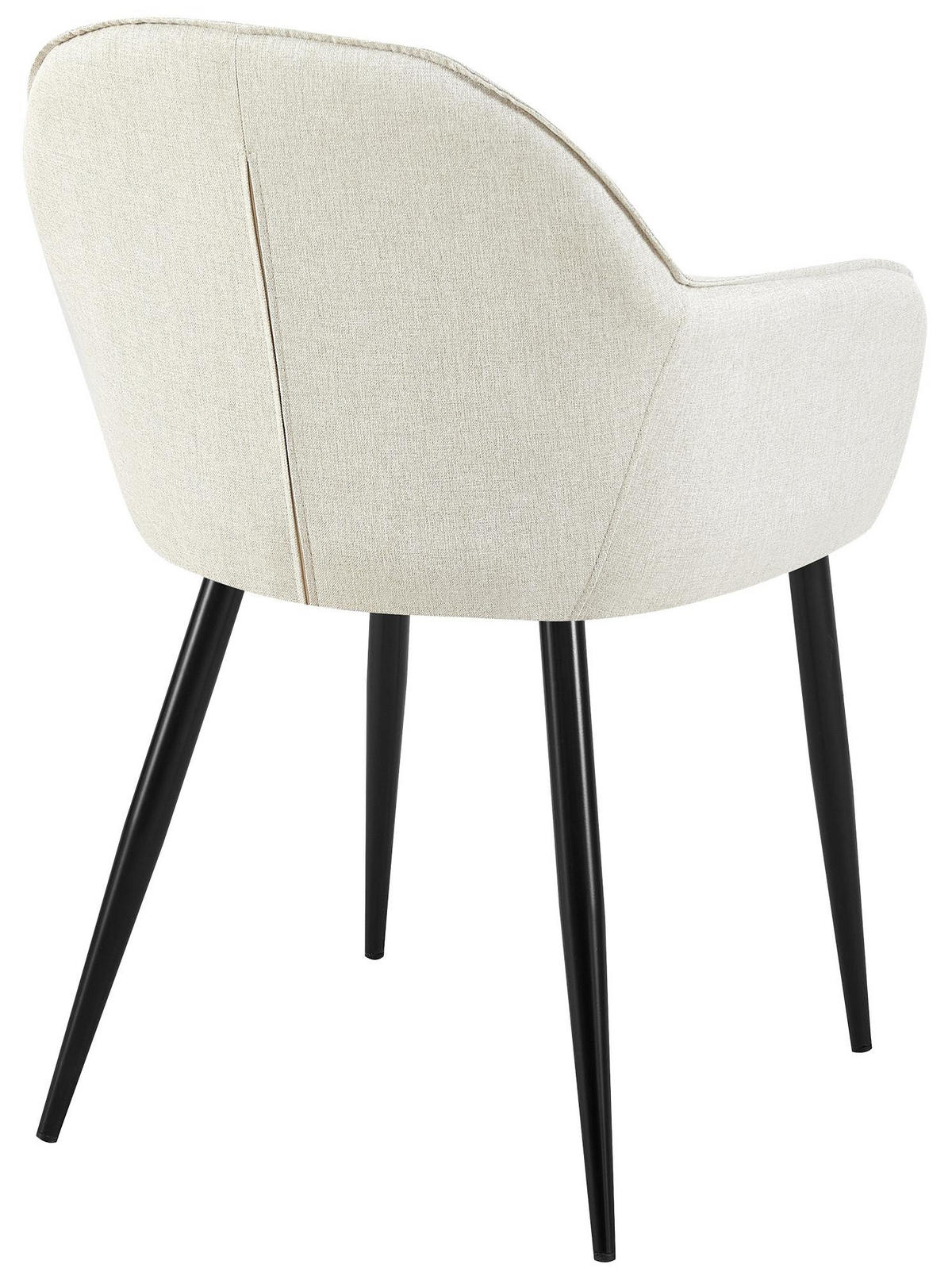 WOHNZIMMERSTUHL 2er Set Stoff creme - Creme/Schwarz, Textil/Metall (60/84/60cm) - CLP