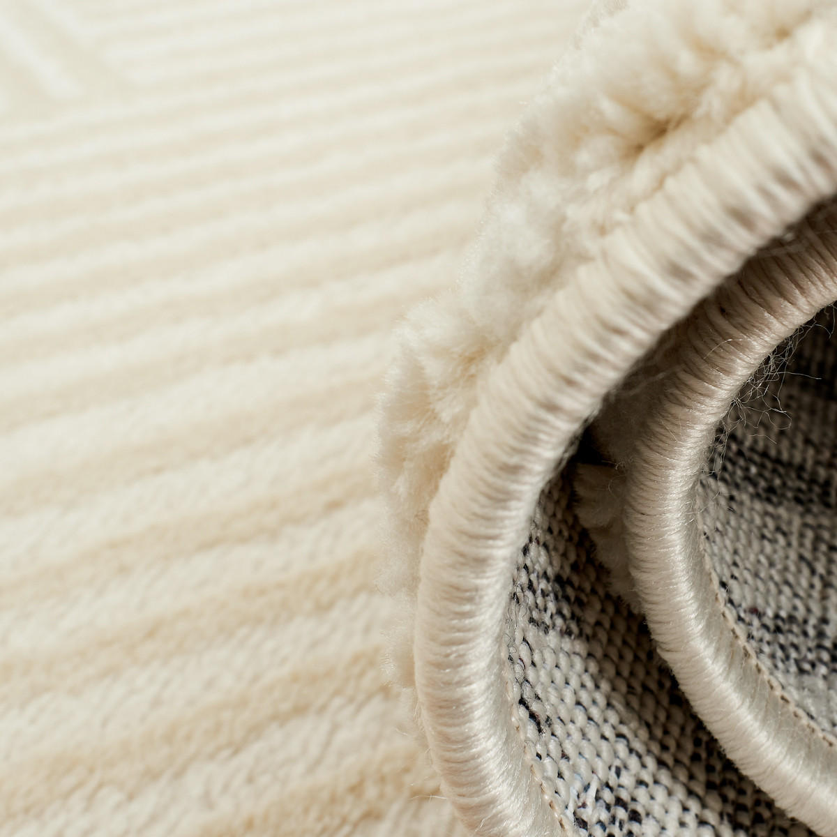 TEPPICH mit grafischem Muster in Creme Bianca 160x230 cm - Creme, Textil (160/230cm) - Nazar Rugs